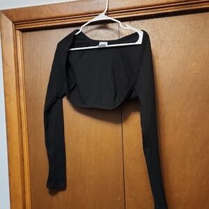 Elegant Black Ribbed Women's Top